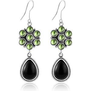 Osidian Flower Opal Tear Statement Vintage Long Summer Earring for Women Jewelry